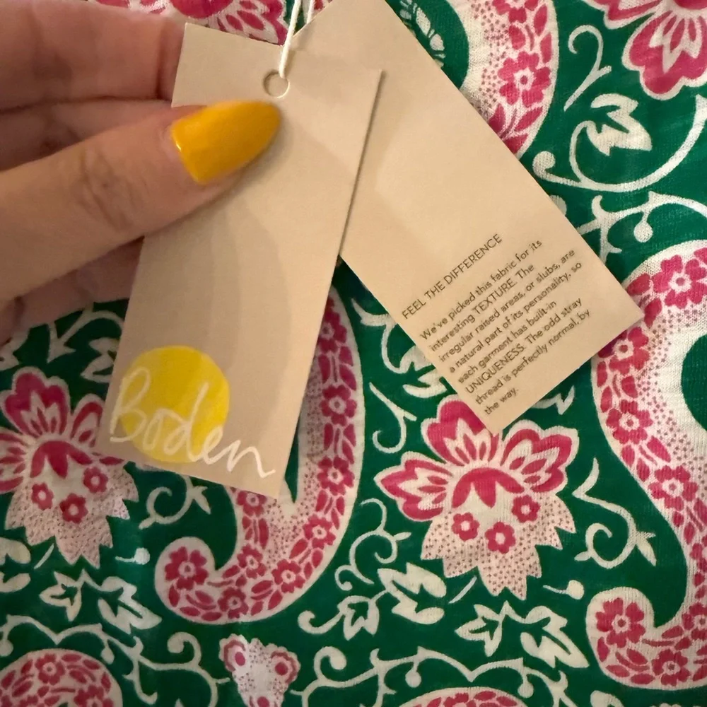 Boden Green and Pink Paisley Tank Top - Picture 2 of 6